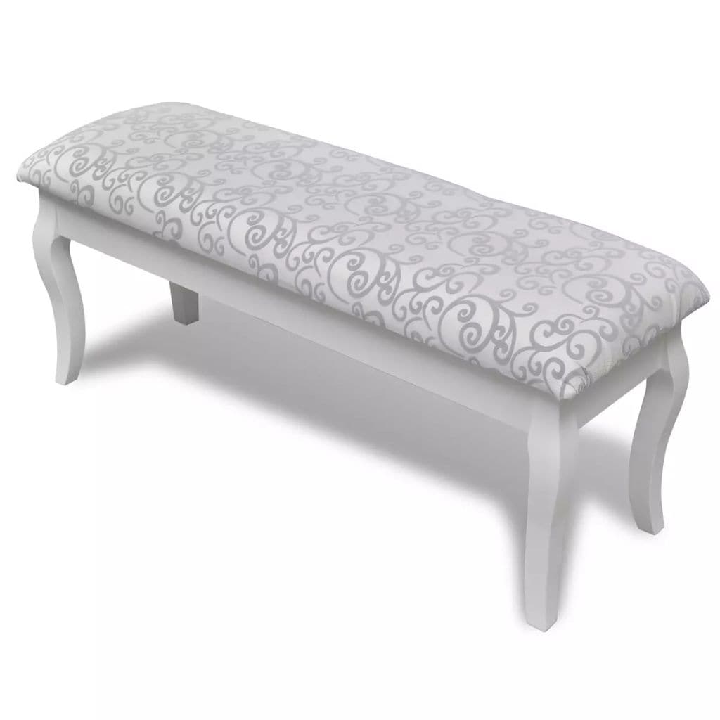 vidaxl40- Cushioned Hocker for Dressing Table 2-Seater White 110 cm