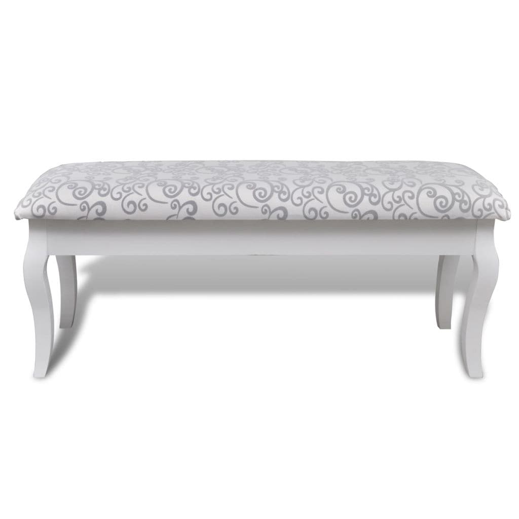 vidaxl40- Cushioned Hocker for Dressing Table 2-Seater White 110 cm