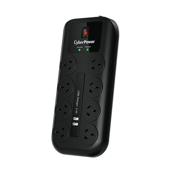 Cyber Power 8 Port Surge Protector (2 Usb, $50000 Warranty)