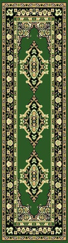 idropship table 6 Dark green traditional quality rug b17135/350