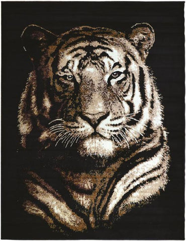 Floor Rug Dark tigerhead modern quality rug b24632/904