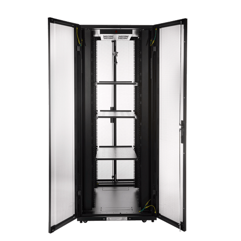 Deep Server Rack with Bi-Fold Mesh Door