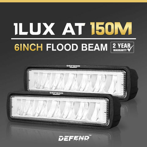 DEFEND INDUST Pair 6 inch CREE LED Work Light Flood Beam Reverse Driving Light