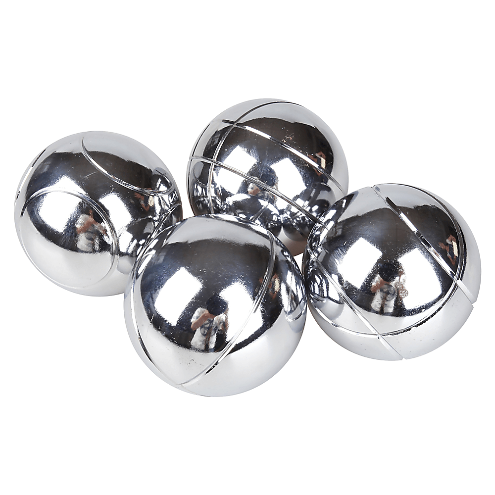 Deluxe Boules Bocce 8 Alloy Ball Set with Wooden Case