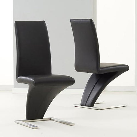 Dining Deluxe designer Z shape Chair-Black