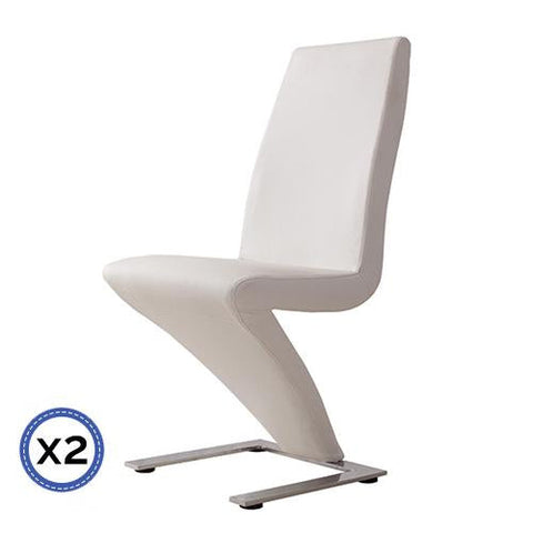 Dining Deluxe designer Z shape Chair -White