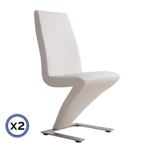 Dining Deluxe designer Z shape Chair -White