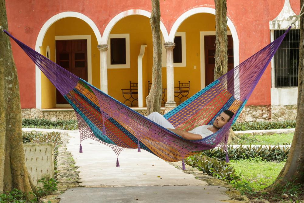 Hammocks Deluxe Outdoor Cotton Mexican Hammock  in Colorina Colour