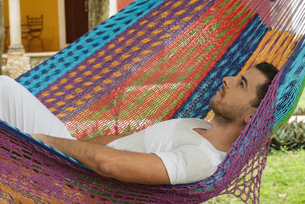 Hammocks Deluxe Outdoor Cotton Mexican Hammock  in Colorina Colour