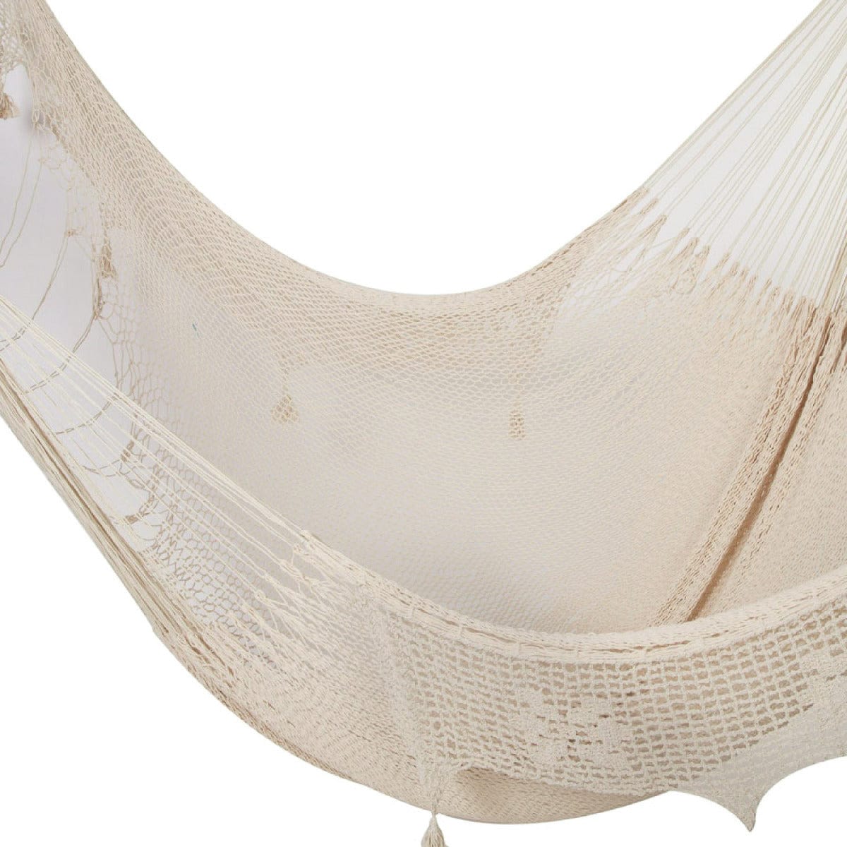 Deluxe Outdoor Cotton Mexican Hammock  in Cream  Colour