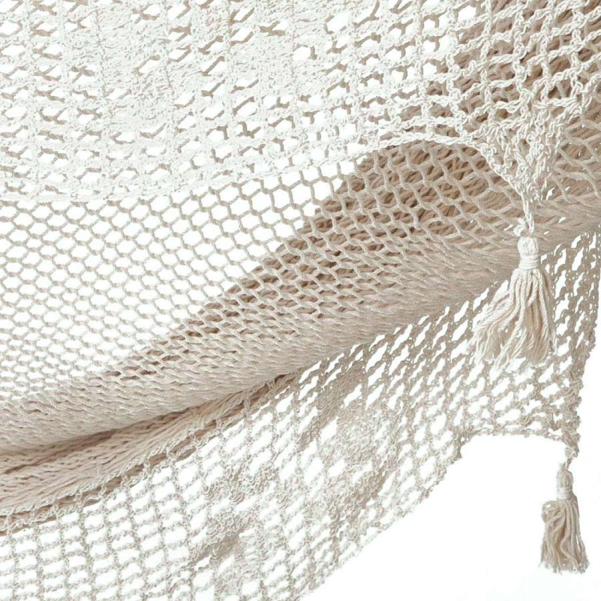 Deluxe Outdoor Cotton Mexican Hammock  in Cream  Colour