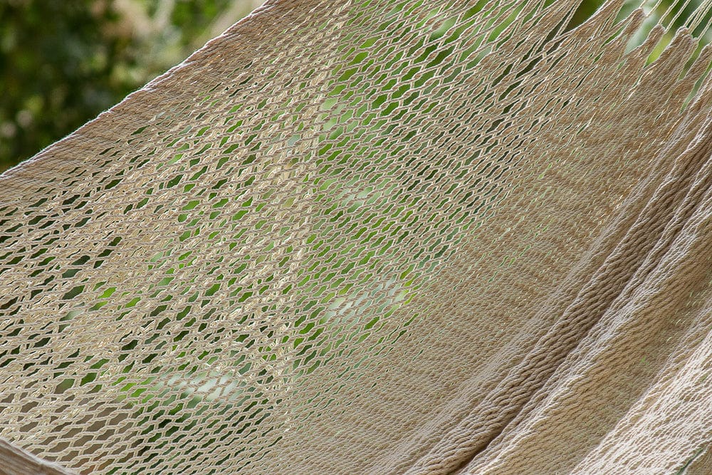 Deluxe Outdoor Cotton Mexican Hammock  in Cream  Colour