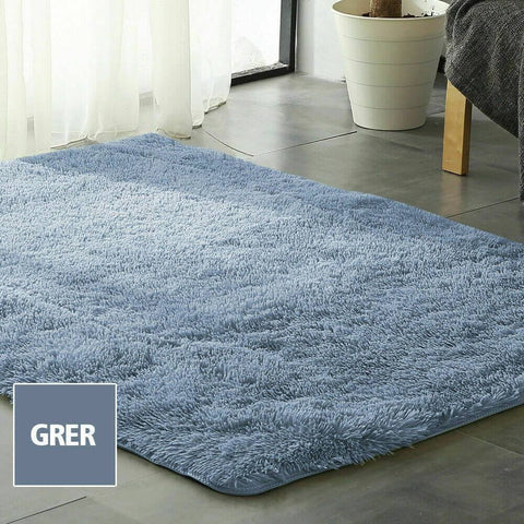 living room Designer Soft Shag Shaggy Floor Confetti Rug Carpet Home Decor 120x160cm Grey