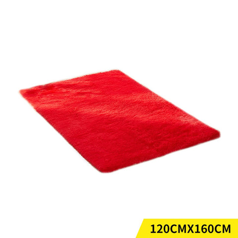 living room Designer Soft Shag Shaggy Floor Confetti Rug Carpet Home Decor 120x160cm Red