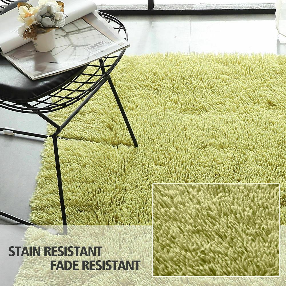 living room Designer Soft Shag Shaggy Floor Confetti Rug Carpet Home Decor 300x200cm Green