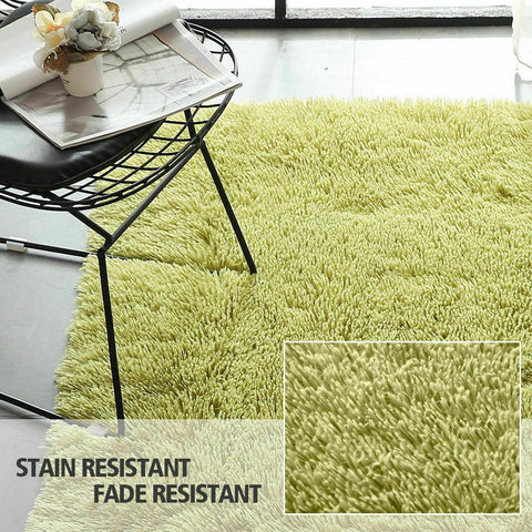 Designer Soft Shag Shaggy Floor Confetti Rug Carpet Home Decor 300x200cm Green