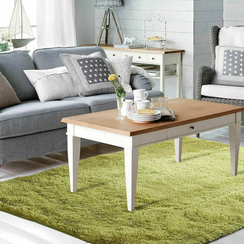 living room Designer Soft Shag Shaggy Floor Confetti Rug Carpet Home Decor 300x200cm Green