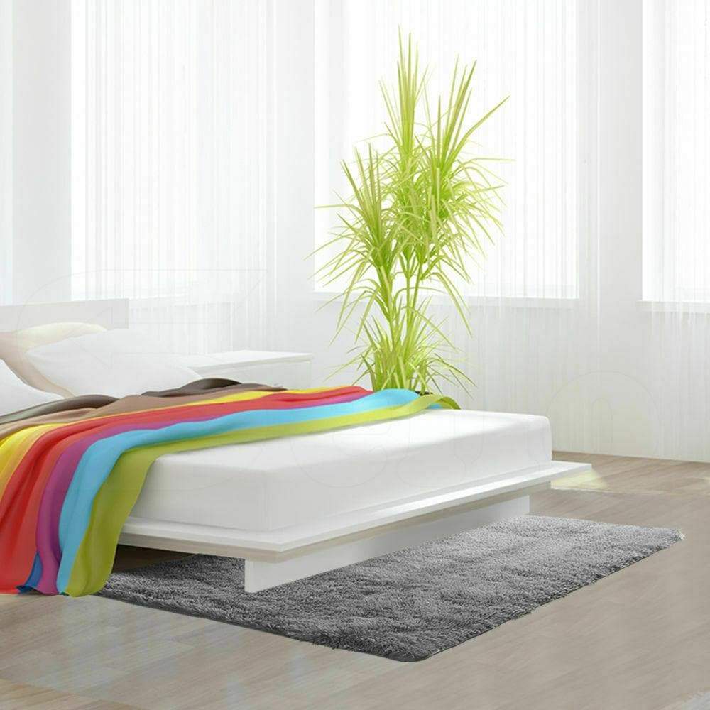 living room Designer Soft Shag Shaggy Floor Confetti Rug Carpet Home Decor 300x200cm Grey