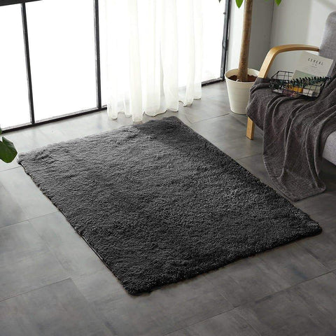 living room Designer Soft Shag Shaggy Floor Confetti Rug Carpet Home Decor 80x120cm Black