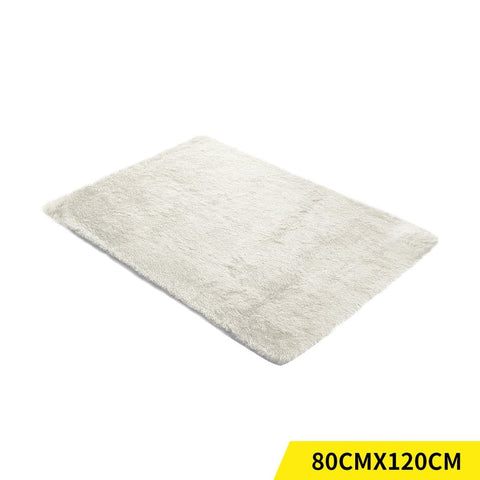 living room Designer Soft Shag Shaggy Floor Confetti Rug Carpet Home Decor 80x120cm Cream