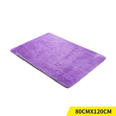 living room Designer Soft Shag Shaggy Floor Confetti Rug Carpet Home Decor 80x120cm Purple