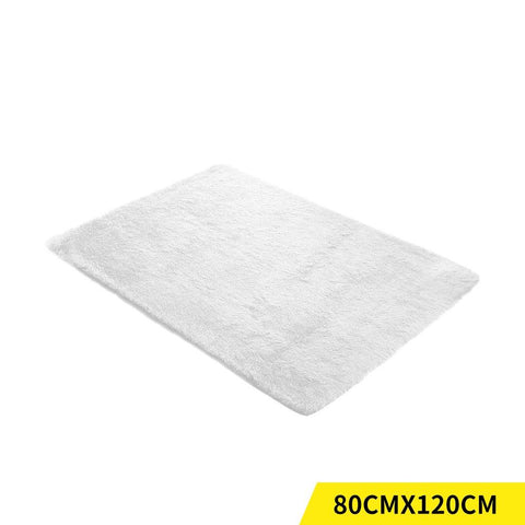 living room Designer Soft Shag Shaggy Floor Confetti Rug Carpet Home Decor 80x120cm White