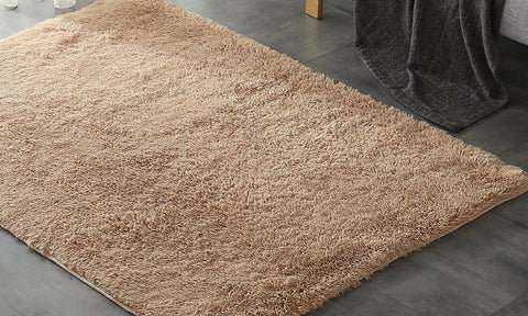 living room Designer Soft Shag Shaggy Floor Confetti Rug Carpet Home Decor 80x120cmTan