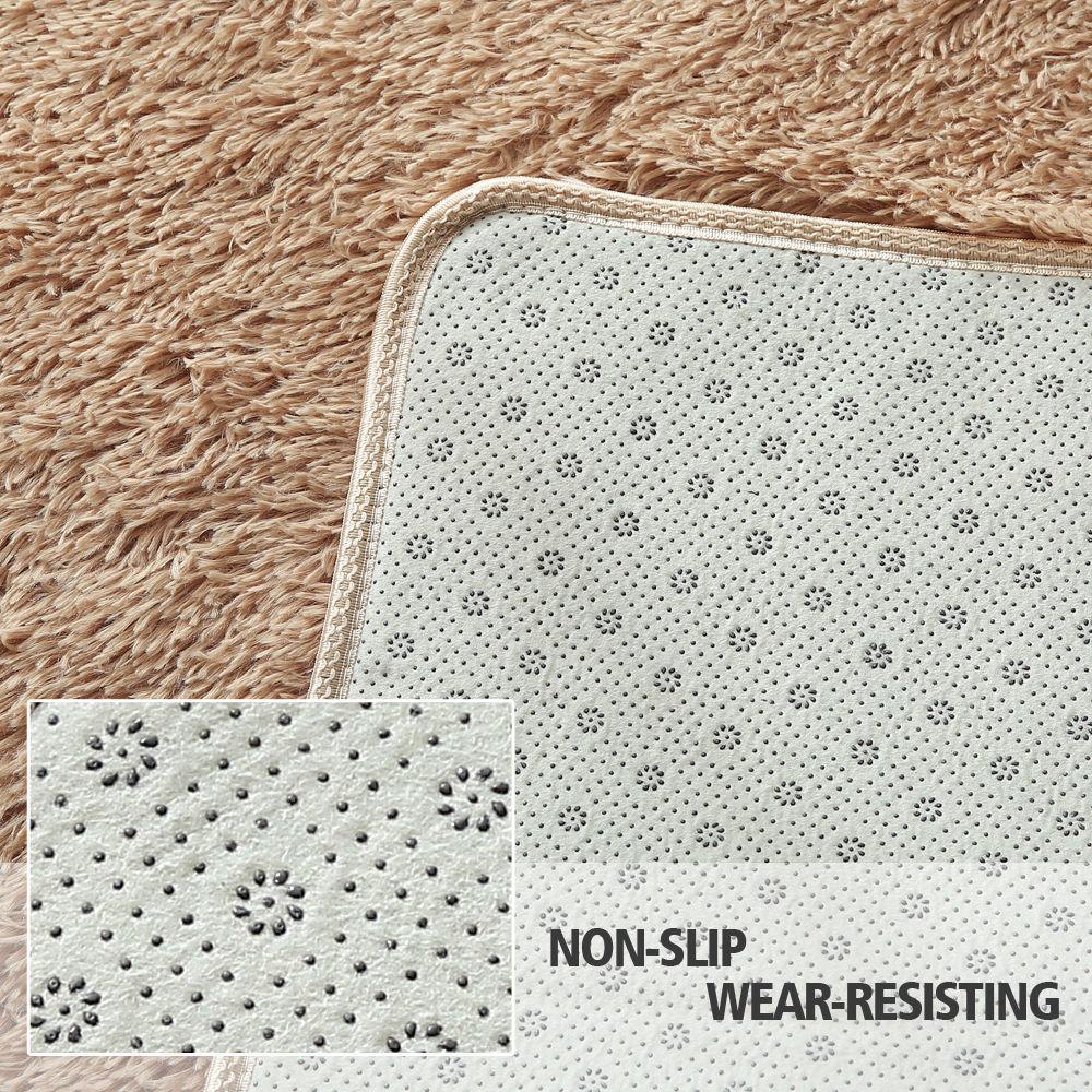 living room Designer Soft Shag Shaggy Floor Confetti Rug Carpet Home Decor 80x120cmTan