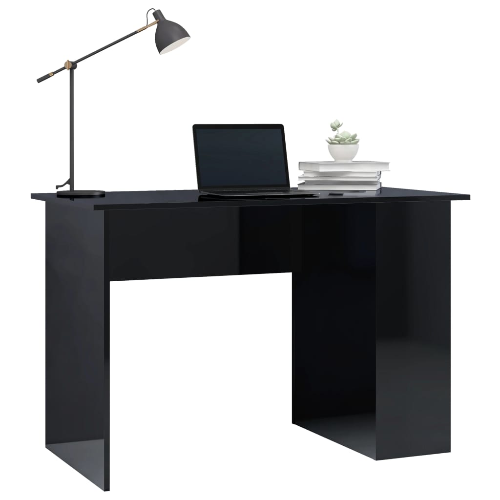 Desk High Gloss Black 110x60x73 cm Chipboard