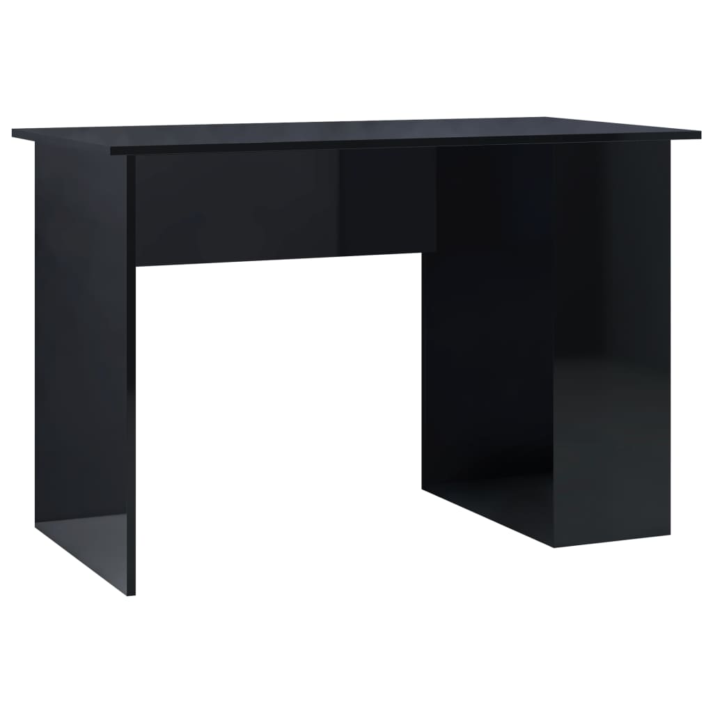 Desk High Gloss Black 110x60x73 cm Chipboard