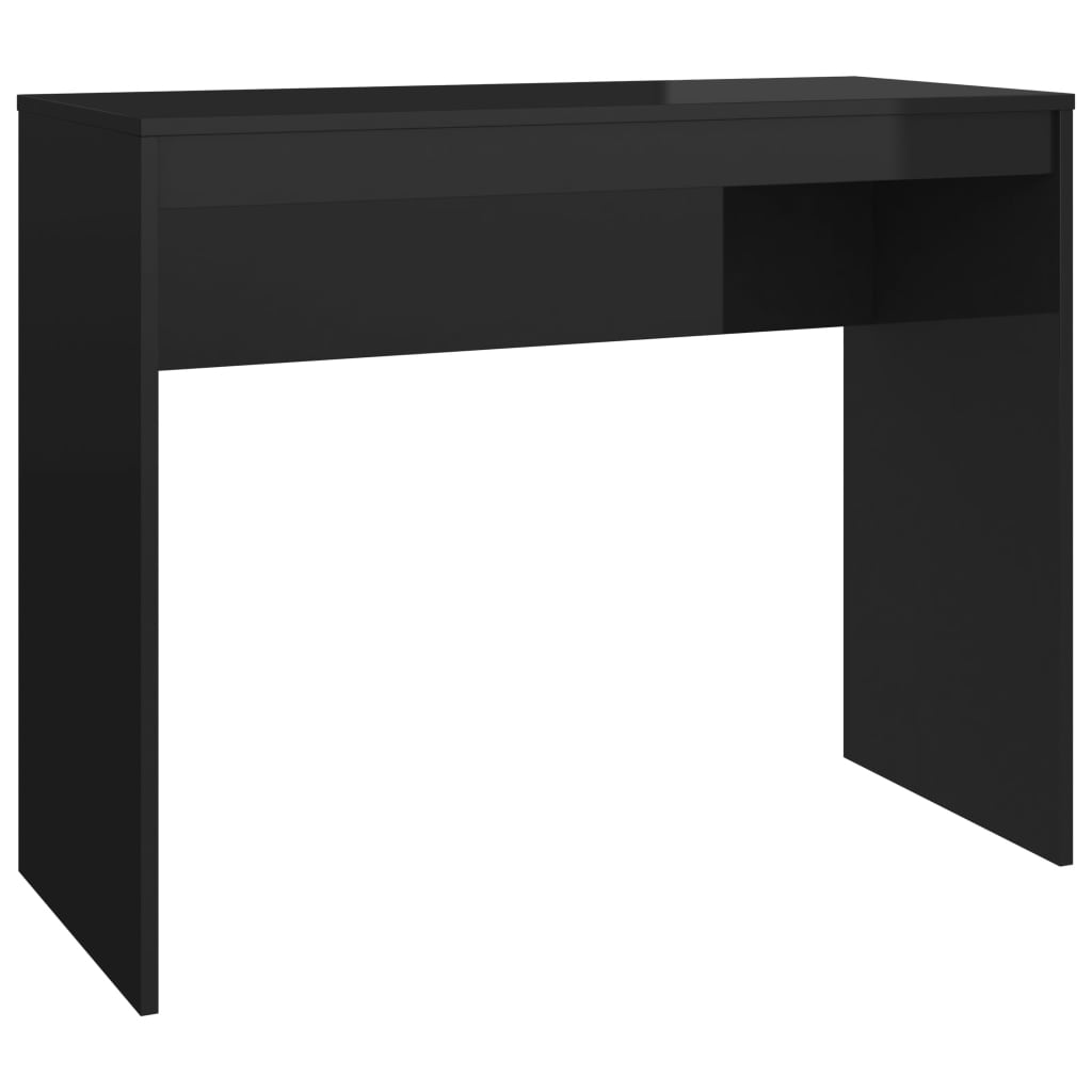 Desk High Gloss Black 90x40x72 cm Chipboard