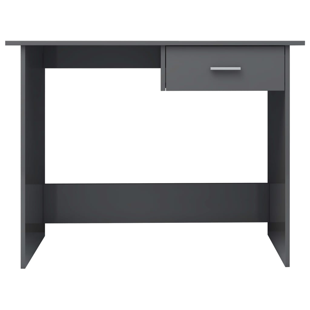 Desk High Gloss Grey 100x50x76 cm Chipboard