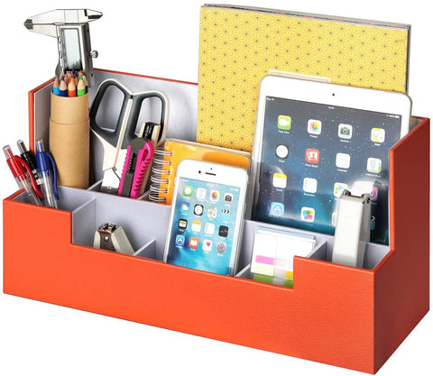 Desk Supplies Office Organizer Caddy Orange