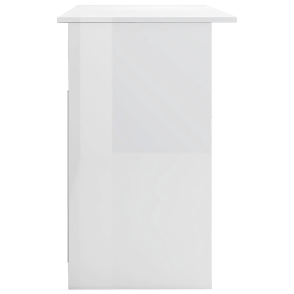 Desk with Drawers High Gloss White 110x50x76 cm Chipboard