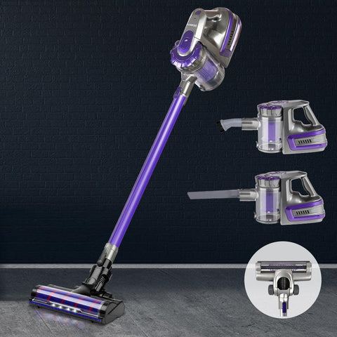 early sale simple deal Devanti 150W Stick Handstick Handheld Cordless Vacuum Cleaner 2-Speed with Headlight Purple