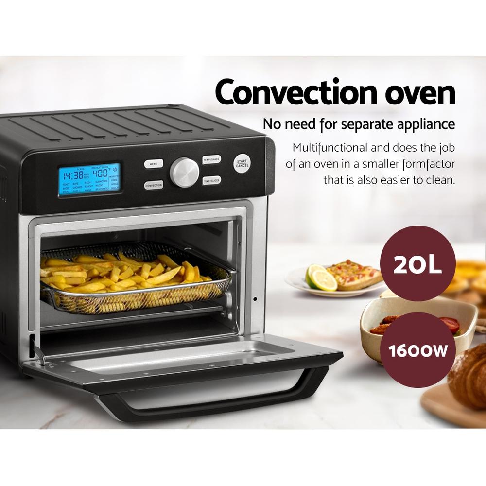 early sale simpledeal Devanti 20L Air Fryer Convection Oven Oil Free Fryers Black