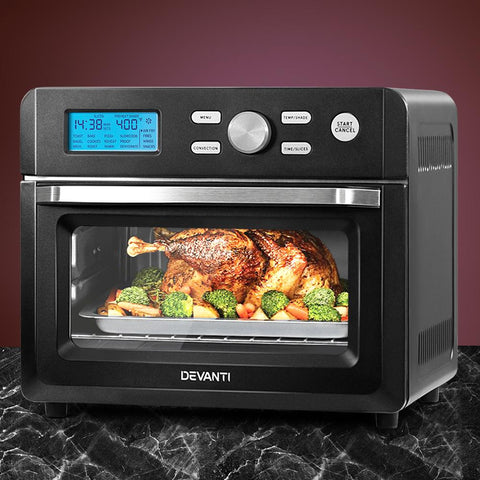 early sale simpledeal Devanti 20L Air Fryer Convection Oven Oil Free Fryers Black