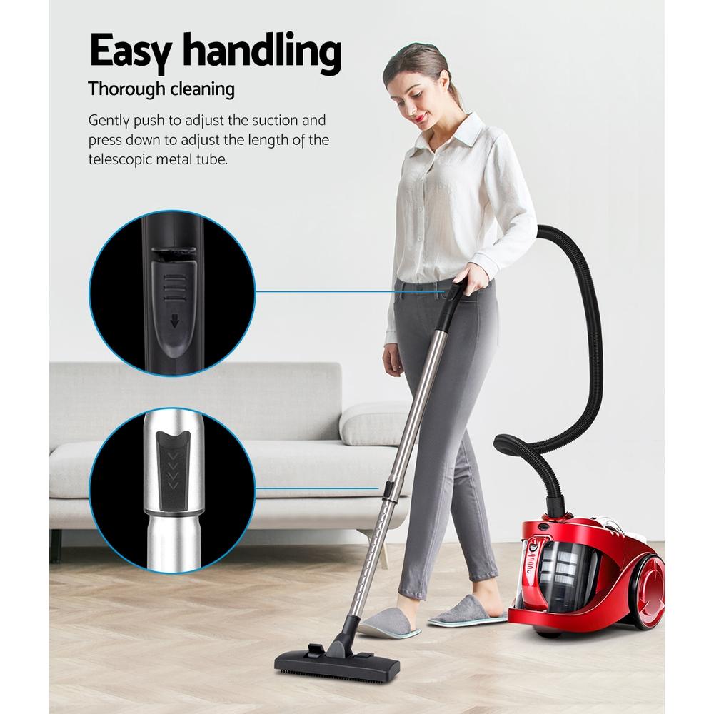 Vacuum Cleaners Devanti Bagless Vacuum Cleaner Cleaners Cyclone Cyclonic Vac HEPA Filter Car Home Office 2200W Red