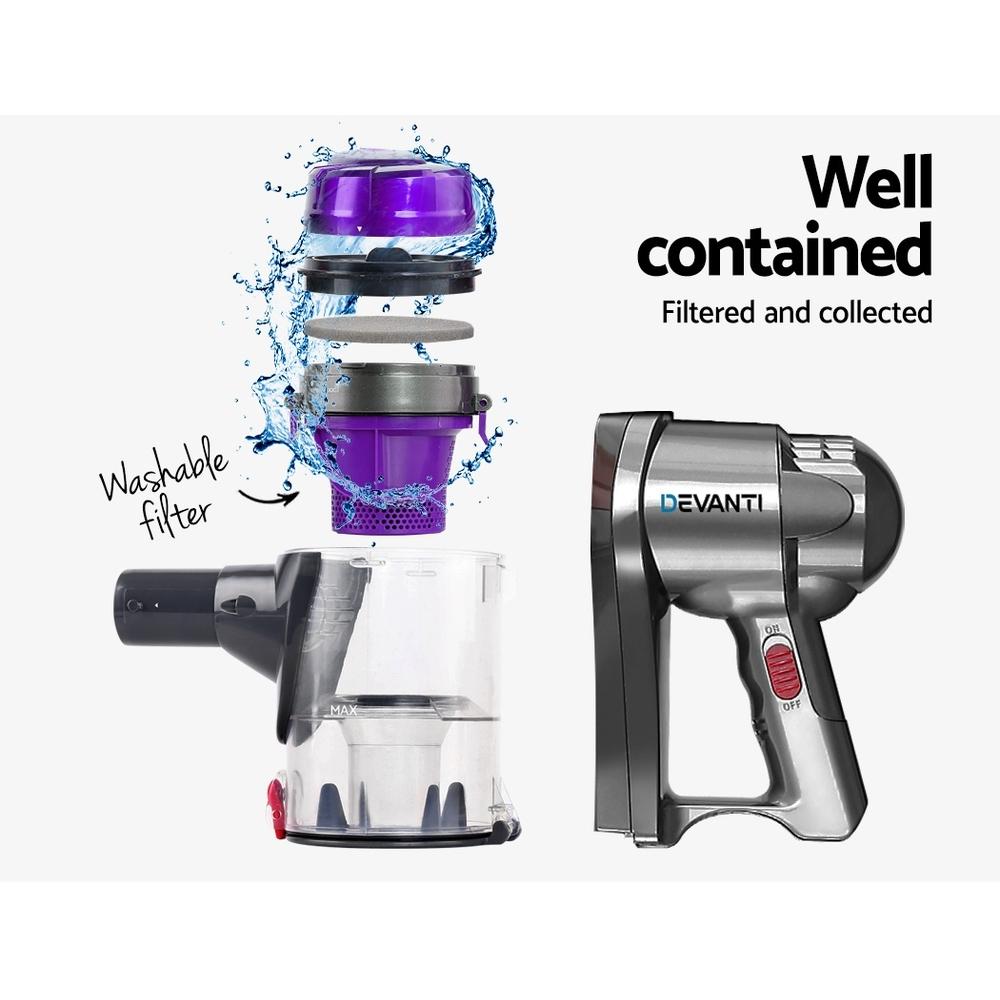 Vacuum Cleaners Devanti Corded Handheld Bagless Vacuum Cleaner - Purple and Silver