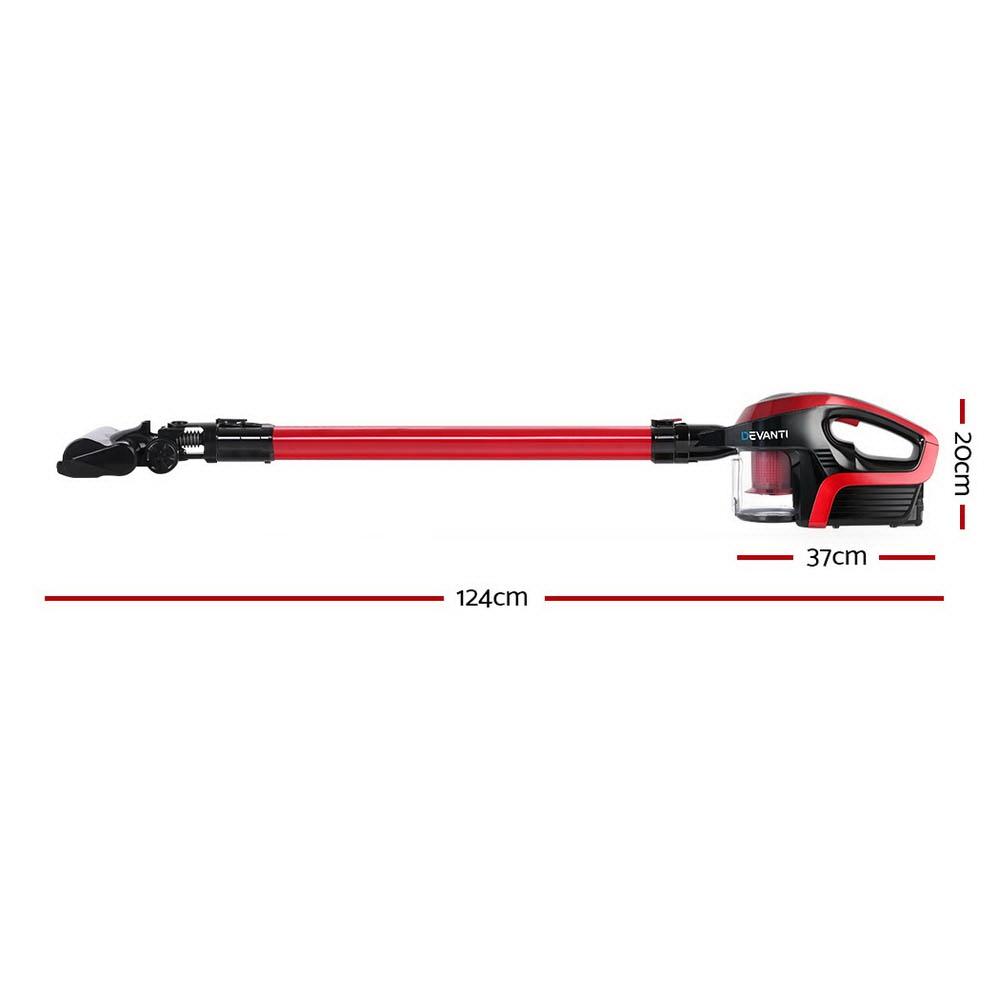 early sale simpledeal Devanti Cordless 150W Handstick Vacuum Cleaner - Red and Black