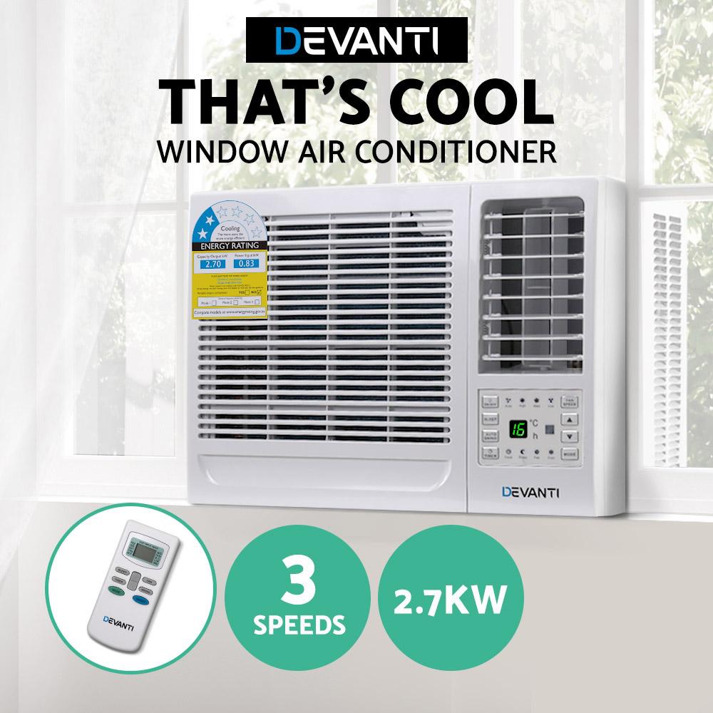 early sale simpledeal Devanti Window Air Conditioner Portable 2.7Kw Wall Cooler Fan Cooling Only