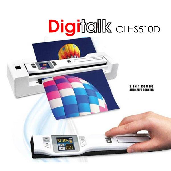 Computer Accessories Digitalk 2-in-1 Combo Portable A4 1200DPI Photo & Document Scanner (CI-HS510D)