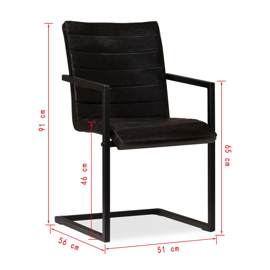 Dining Chairs 2 pcs Anthracite Real Leather