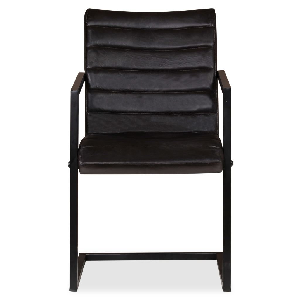 Dining Chairs 2 pcs Anthracite Real Leather