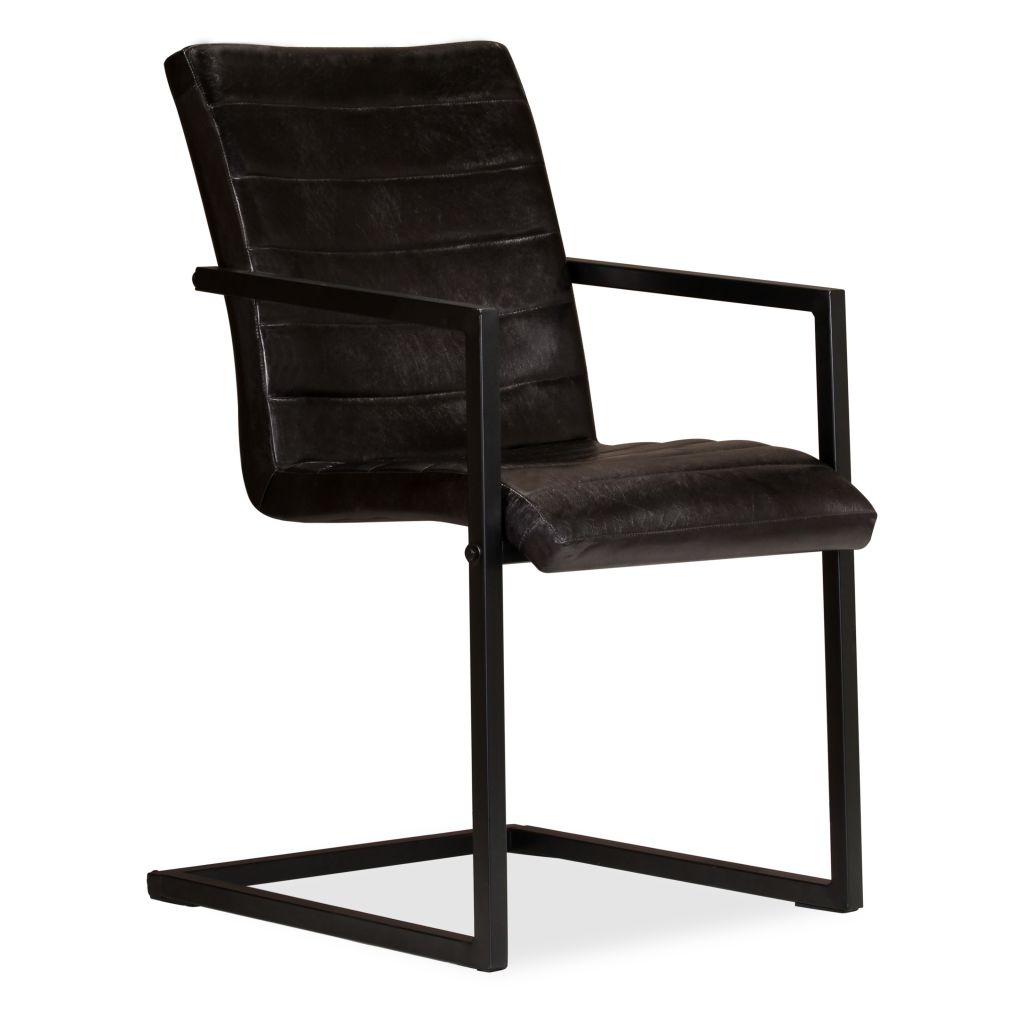 Dining Chairs 2 pcs Anthracite Real Leather