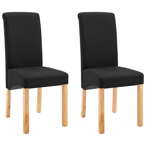 Dining Chairs 2 pcs Black Fabric