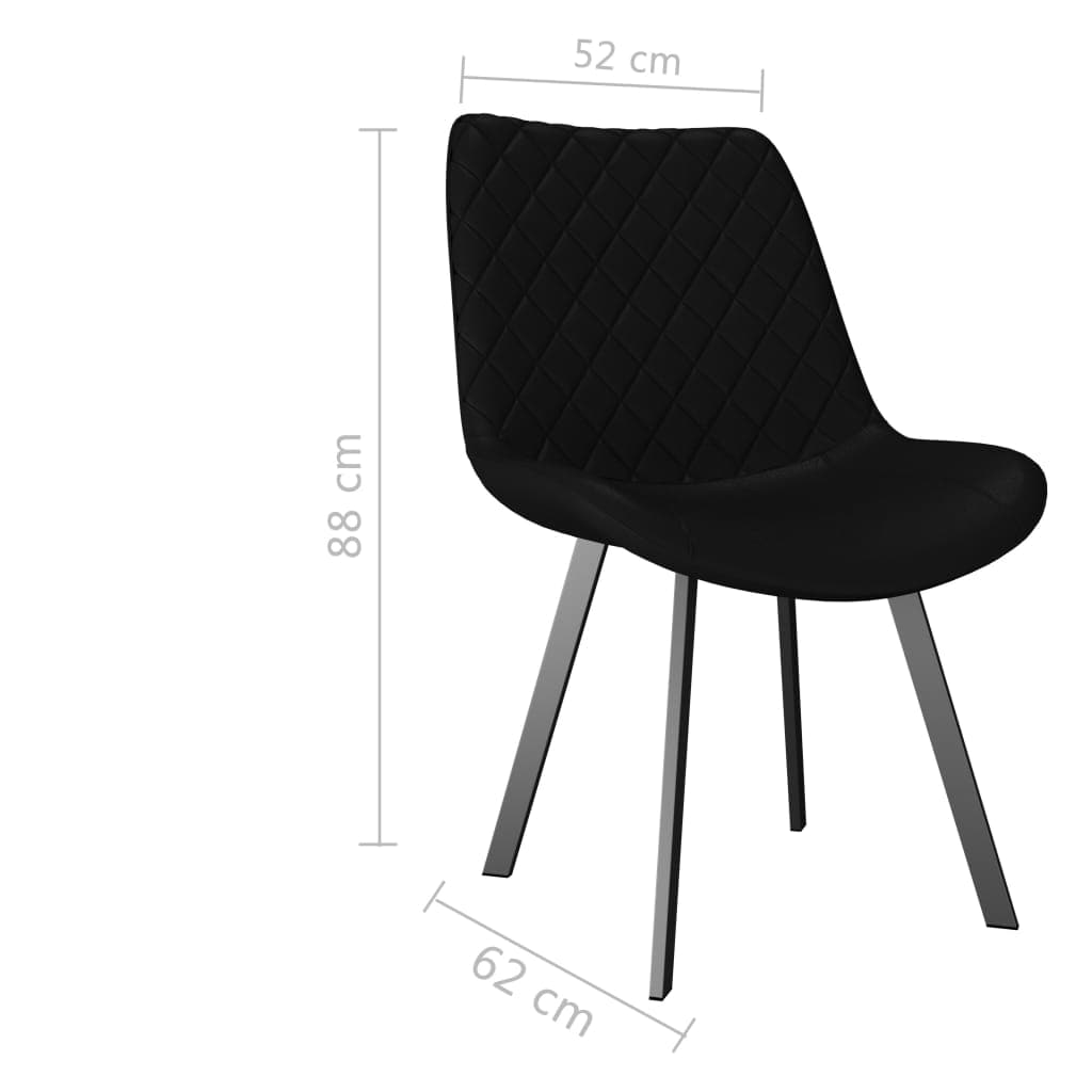 Dining Chairs 2 pcs Black Faux Leather