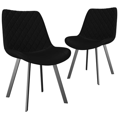 Dining Chairs 2 pcs Black Faux Leather