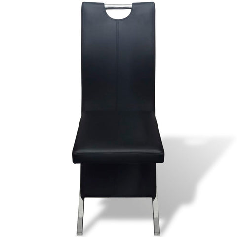 Dining Chairs 2 pcs Black Leather