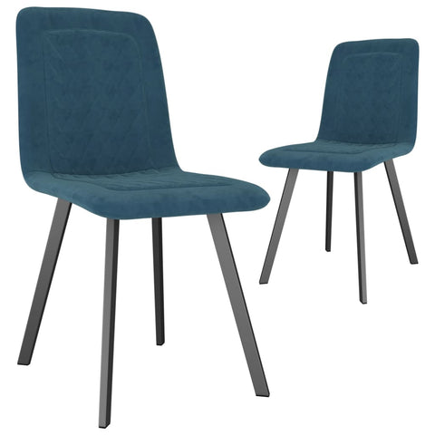 Dining Chairs 2 pcs Blue Velvet
